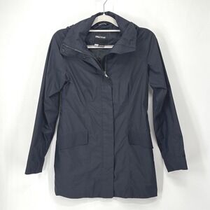 Marmot Trenchcoat Women XS‎ Blue Precip Eco Rain Jacket Windbreaker